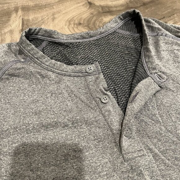 Lululemon Time To Get Dirty Get Outside Get Sweaty Men Long Sleeve Henley Shirt - Picture 2 of 8